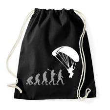 PRINTFASHION Ejtőernyős evolúció - Sportzsák, Tornazsák - Fekete tornazsák