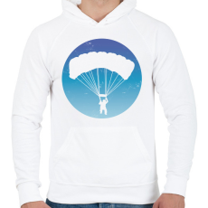 PRINTFASHION Ejtőernyős - Férfi kapucnis pulóver - Fehér