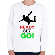PRINTFASHION Ejtőernyős - Gyerek pulóver - Fehér gyerek pulóver, kardigán