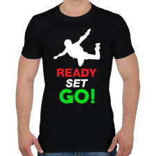 PRINTFASHION Ejtőernyőzés - Férfi póló - Fekete férfi póló