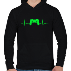 PRINTFASHION EKG gamer - Férfi kapucnis pulóver - Fekete