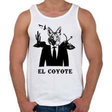 PRINTFASHION el coyote - Férfi atléta - Fehér atléta, trikó