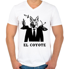 PRINTFASHION el coyote - Férfi V-nyakú póló - Fehér