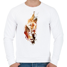 PRINTFASHION El geupardo - Férfi pulóver - Fehér férfi pulóver, kardigán