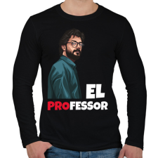 PRINTFASHION El Professor - Férfi hosszú ujjú póló - Fekete férfi póló