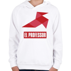 PRINTFASHION El Professor - Gyerek kapucnis pulóver - Fehér