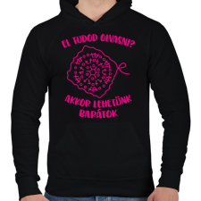 PRINTFASHION El tudod olvasni? Akkor lehetünk barátok - Férfi kapucnis pulóver - Fekete férfi pulóver, kardigán