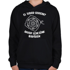 PRINTFASHION El tudod olvasni? Akkor lehetünk barátok - Gyerek kapucnis pulóver - Fekete