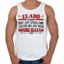 PRINTFASHION Eladó vagyok - Igazam van - Férfi atléta - Fehér atléta, trikó