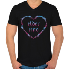 PRINTFASHION Elder emo - Férfi V-nyakú póló - Fekete férfi póló