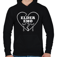 PRINTFASHION Elder emo heart - Férfi kapucnis pulóver - Fekete férfi pulóver, kardigán