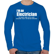 PRINTFASHION ELECTRICIAN - Férfi hosszú ujjú póló - Királykék