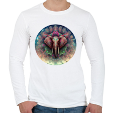 PRINTFASHION Elefánt - Férfi hosszú ujjú póló - Fehér férfi póló
