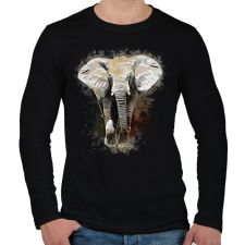 PRINTFASHION elefánt - Férfi hosszú ujjú póló - Fekete férfi póló