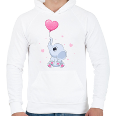 PRINTFASHION Elefánt  - Férfi kapucnis pulóver - Fehér