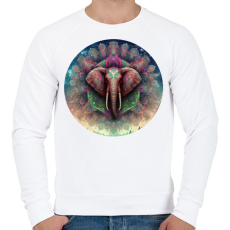 PRINTFASHION Elefánt - Férfi pulóver - Fehér