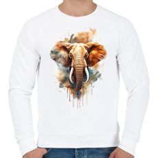 PRINTFASHION Elefánt  - Férfi pulóver - Fehér
