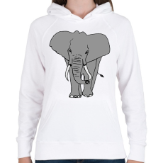 PRINTFASHION Elefánt  - Női kapucnis pulóver - Fehér