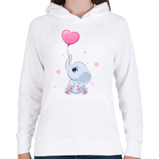 PRINTFASHION Elefánt  - Női kapucnis pulóver - Fehér