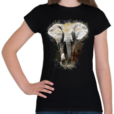 PRINTFASHION elefánt - Női póló - Fekete női póló