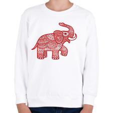 PRINTFASHION Elefánt - piros - Gyerek pulóver - Fehér gyerek pulóver, kardigán