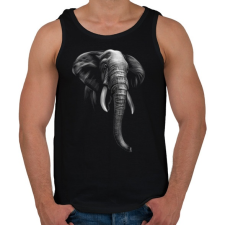 PRINTFASHION Elefánt portré - Férfi atléta - Fekete atléta, trikó