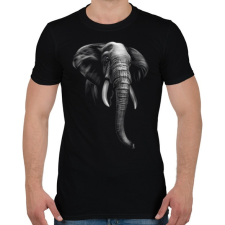 PRINTFASHION Elefánt portré - Férfi póló - Fekete férfi póló