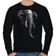 PRINTFASHION Elefánt portré - Férfi pulóver - Fekete