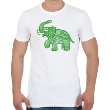 PRINTFASHION Elefánt - zöld - Férfi póló - Fehér férfi póló