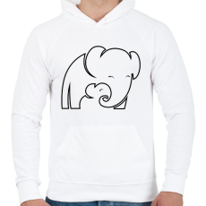 PRINTFASHION Elefántok - Férfi kapucnis pulóver - Fehér