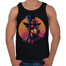 PRINTFASHION Elegáns Doberman - Férfi atléta - Fekete