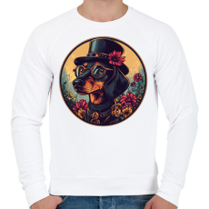 PRINTFASHION Elegáns Tacskó - Férfi pulóver - Fehér