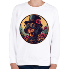 PRINTFASHION Elegáns Tacskó - Gyerek pulóver - Fehér