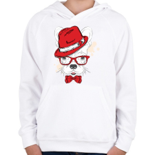 PRINTFASHION Elegant Bulldog - Gyerek kapucnis pulóver - Fehér gyerek pulóver, kardigán