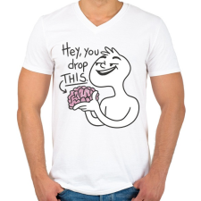 PRINTFASHION Elejtetted az agyad? - Férfi V-nyakú póló - Fehér férfi póló