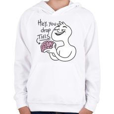 PRINTFASHION Elejtetted az agyad - Gyerek kapucnis pulóver - Fehér