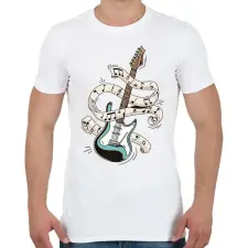 PRINTFASHION Elektromos gitár - Férfi póló - Fehér férfi póló