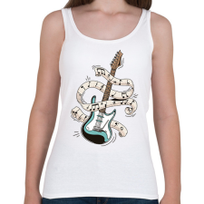 PRINTFASHION Elektromos gitár - Női atléta - Fehér női trikó