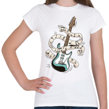 PRINTFASHION Elektromos gitár - Női póló - Fehér női póló