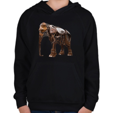 PRINTFASHION Elephant - Gyerek kapucnis pulóver - Fekete gyerek pulóver, kardigán