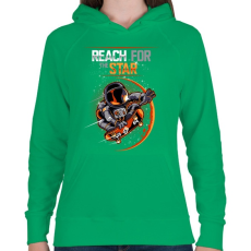 PRINTFASHION Elérni a csillagokat - Női kapucnis pulóver - Zöld