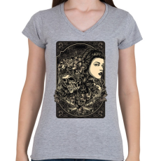 PRINTFASHION Élet a halál után - Női V-nyakú póló - Sport szürke