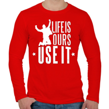 PRINTFASHION Élet - Éld az életed ! - Férfi hosszú ujjú póló - Piros férfi póló