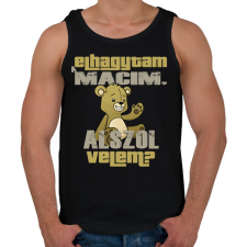 PRINTFASHION Elhagytam a macim, alszol velem? - Férfi atléta - Fekete atléta, trikó