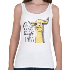 PRINTFASHION Élj, nevess, LLAMA - Női atléta - Fehér női trikó