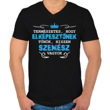 PRINTFASHION Elképesztő szemész - Férfi V-nyakú póló - Fekete férfi póló
