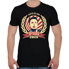 PRINTFASHION Elon Mars elnök - Férfi póló - Fekete