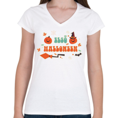 PRINTFASHION Első Halloween - Női V-nyakú póló - Fehér