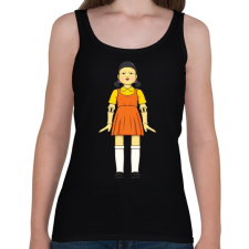 PRINTFASHION Első játék - Squid Game - Női atléta - Fekete női trikó