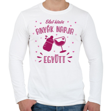 PRINTFASHION Első közös anyák napja - Férfi hosszú ujjú póló - Fehér